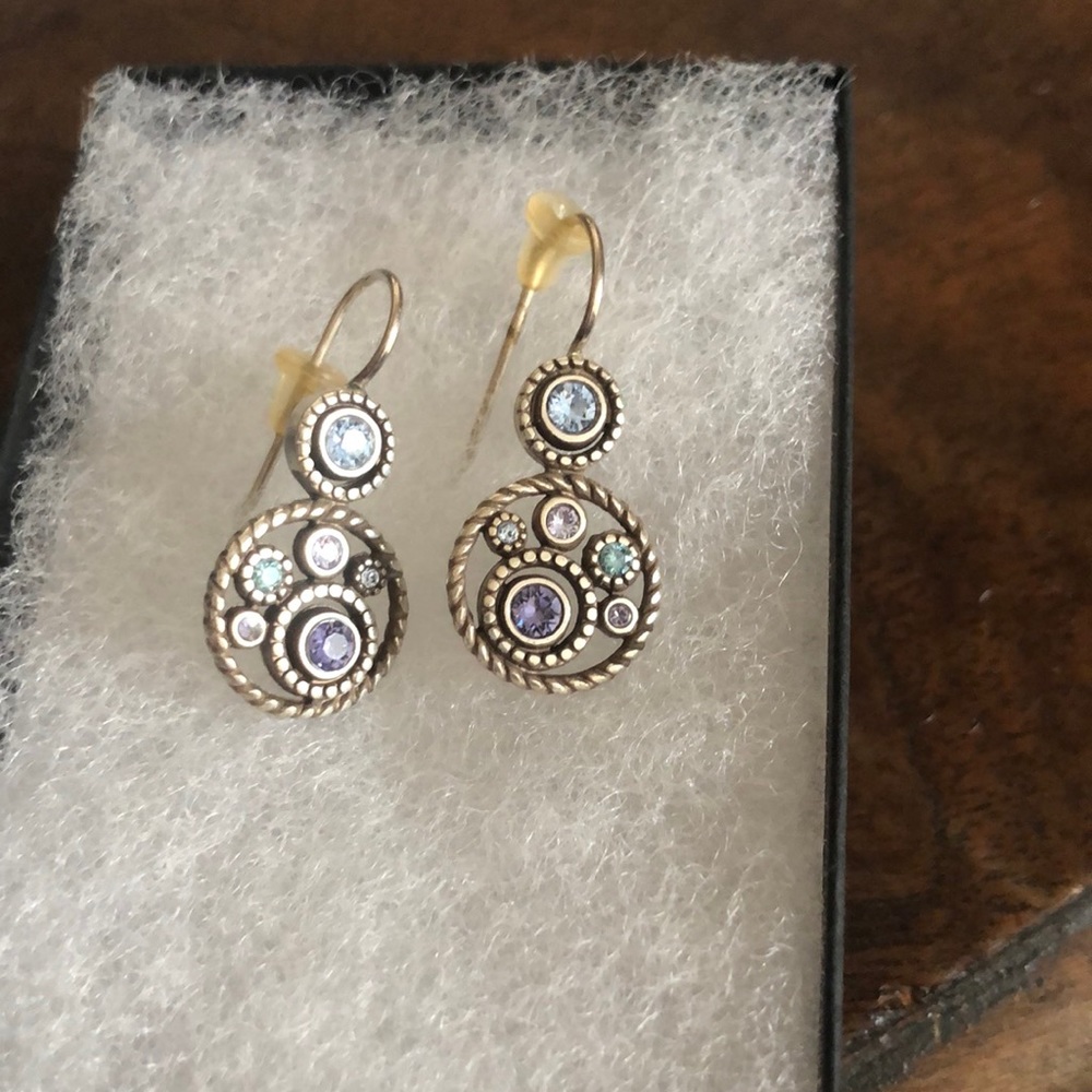 Brighton earrings with blue and lavender stones